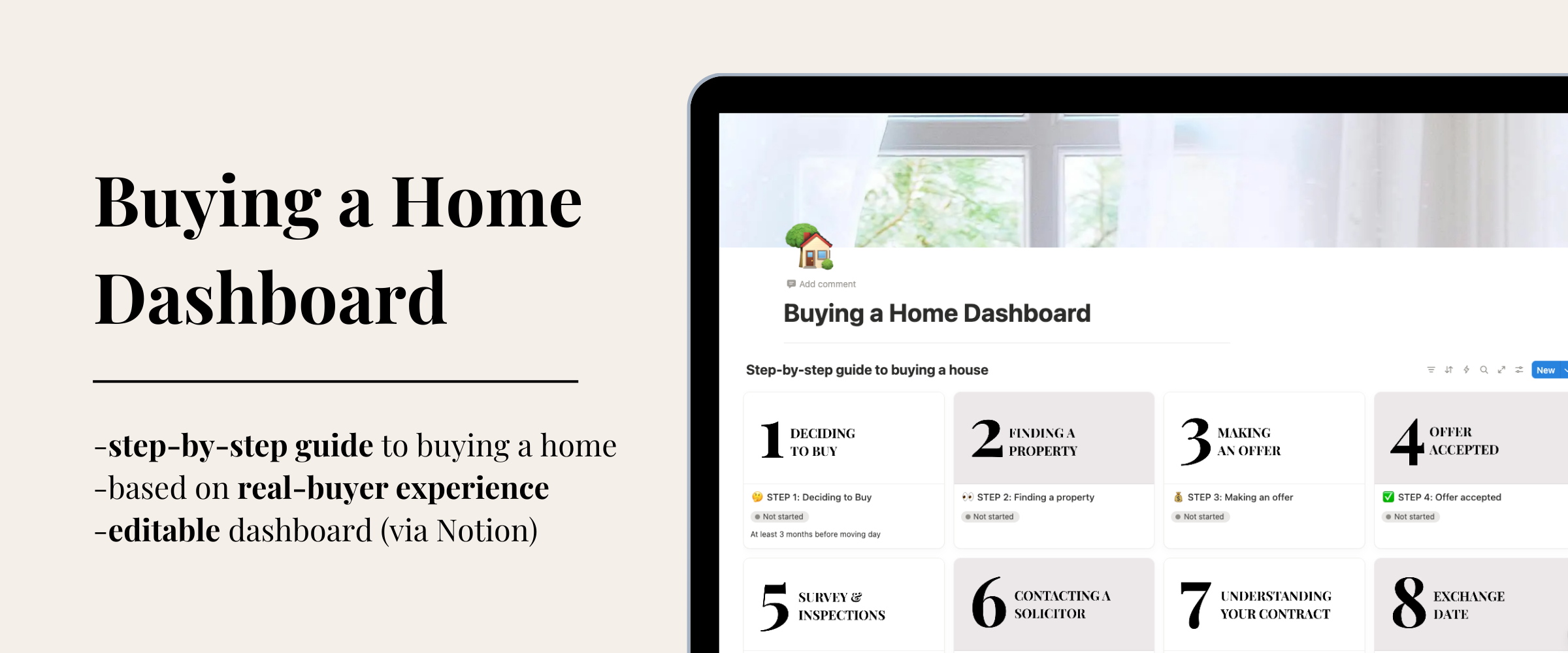 2026 Buying a Home Dashboard Cover Page buying a home